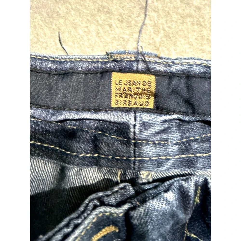 Marithe Francois Girbaud Mens 40M Blue Cargo Jeans Wide Leg Logo Straps Y2K 90s